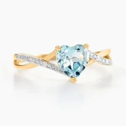 Histoire d'Or Bague Clothilde Or Jaune Topaze Oxyde De Zirconium or jaune topaze bleu sky