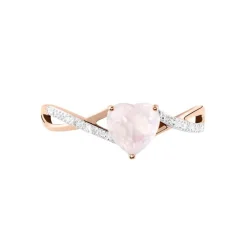 Histoire d'Or Bague Clothilde Or Rose Quartz Et Oxyde* Bagues|Bagues Avec Pierre