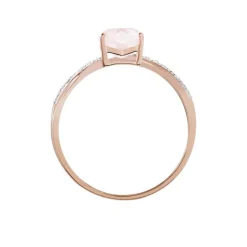 Histoire d'Or Bague Clothilde Or Rose Quartz Et Oxyde* Bagues|Bagues Avec Pierre