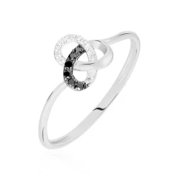 Outlet Histoire d'Or Bague Constellation Or Blanc Diamant