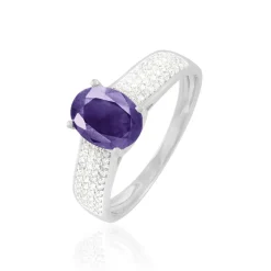 Histoire d'Or Bague Crista Or Blanc Amethyste Et Diamant* Bagues|Bagues Avec Pierre