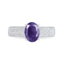 Histoire d'Or Bague Crista Or Blanc Amethyste Et Diamant* Bagues|Bagues Avec Pierre