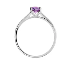 Histoire d'Or Bague Crista Or Blanc Amethyste Et Diamant* Bagues|Bagues Avec Pierre