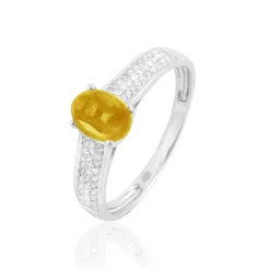 Histoire d'Or Bague Crista Or Blanc Citrine Et Diamant* Bagues|Bagues Avec Pierre