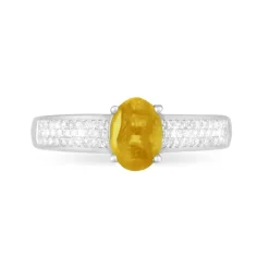 Histoire d'Or Bague Crista Or Blanc Citrine Et Diamant* Bagues|Bagues Avec Pierre