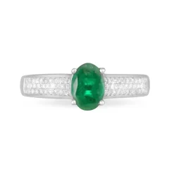 Hot Histoire d'Or Bague Crista Et Diamant or blanc emeraude