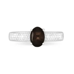 Histoire d'Or Bague Crista Or Blanc Quartz Et Diamant* Bagues|Bagues Avec Pierre