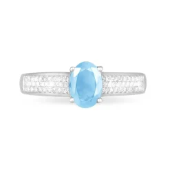 New Histoire d'Or Bague Crista Or Blanc Topaze Et Diamant