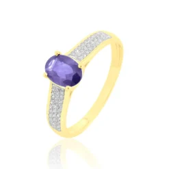 Histoire d'Or Bague Crista Or Jaune Amethyste Et Diamant or jaune amethyste violette