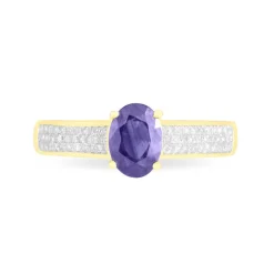 Histoire d'Or Bague Crista Or Jaune Amethyste Et Diamant or jaune amethyste violette
