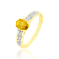 New Histoire d'Or Bague Crista Or Jaune Citrine Et Diamant or jaune citrine jaune