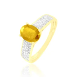 Clearance Histoire d'Or Bague Crista Or Jaune Citrine Et Diamant or jaune citrine jaune