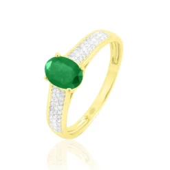 New Histoire d'Or Bague Crista Or Jaune Emeraude Et Diamant