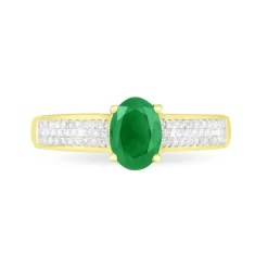 Histoire d'Or Bague Crista Or Jaune Emeraude Et Diamant* Bagues|Bagues Avec Pierre