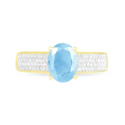 Discount Histoire d'Or Bague Crista Or Jaune Topaze Et Diamant or jaune topaze bleu sky