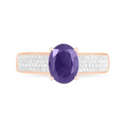 Histoire d'Or Bague Crista Or Rose Amethyste Et Diamant or rose amethyste violette