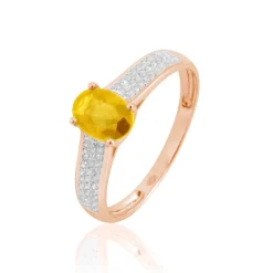 Histoire d'Or Bague Crista Or Rose Citrine Et Diamant* Bagues|Bagues Avec Pierre