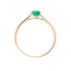 Online Histoire d'Or Bague Crista Or Rose Emeraude Et Diamant