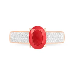 Clearance Histoire d'Or Bague Crista Or Rose Rubis Et Diamant
