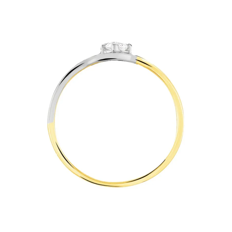 Outlet Histoire d'Or Bague Croise Or Bicolore Oxyde De Zirconium