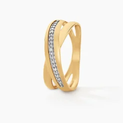 Outlet Histoire d'Or Bague Croisee or jaune diamant