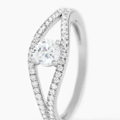 Clearance Histoire d'Or Bague Danice Argent Blanc Oxyde De Zirconium