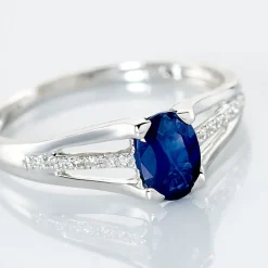 Histoire d'Or Bague Denise Or Blanc Saphir Et Diamant* Bagues|Bagues Avec Pierre