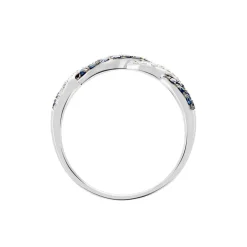 Discount Histoire d'Or Bague Dimitria Or Blanc Saphir Et Diamant