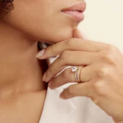 Histoire d'Or Bague Double Jeu De Zirconium* Bagues|Bagues Avec Pierre