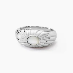New Histoire d'Or Bague Egerie Argent Blanc Nacre