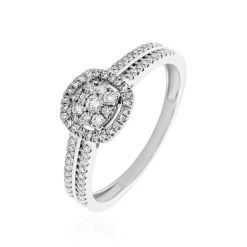 New Histoire d'Or Bague Eleonoora Platine Blanc Diamant