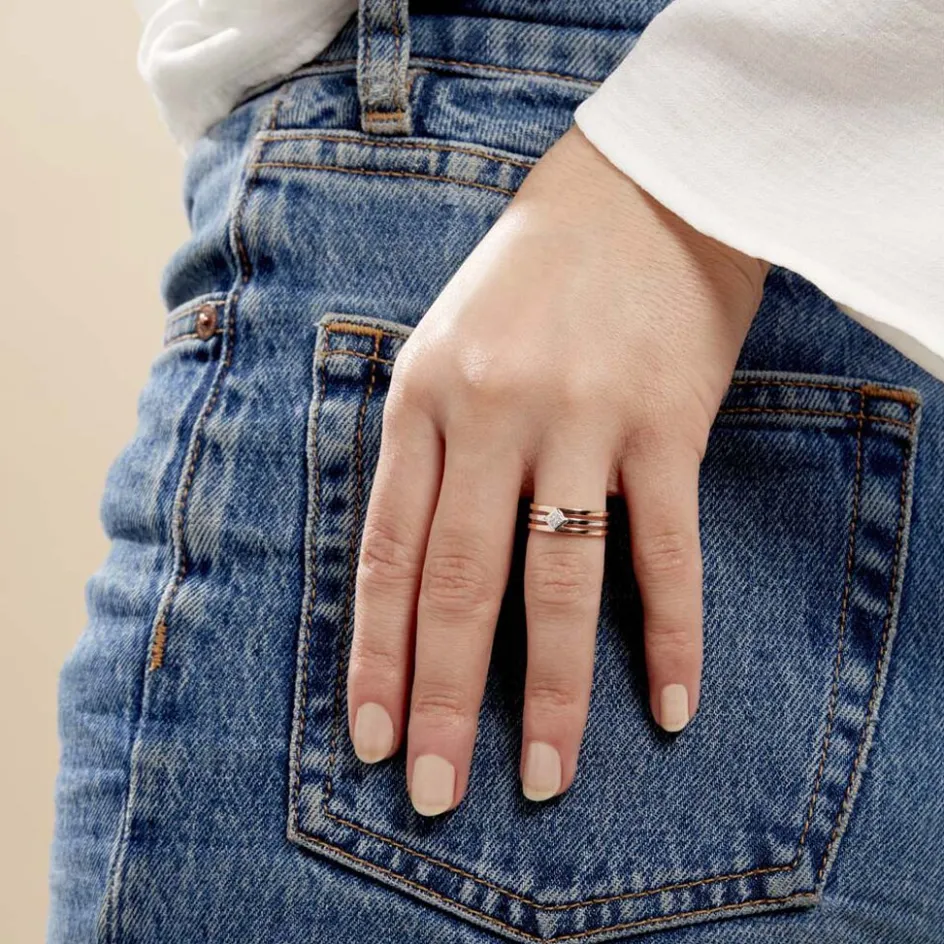 Online Histoire d'Or Bague Elsa Or Bicolore Diamant