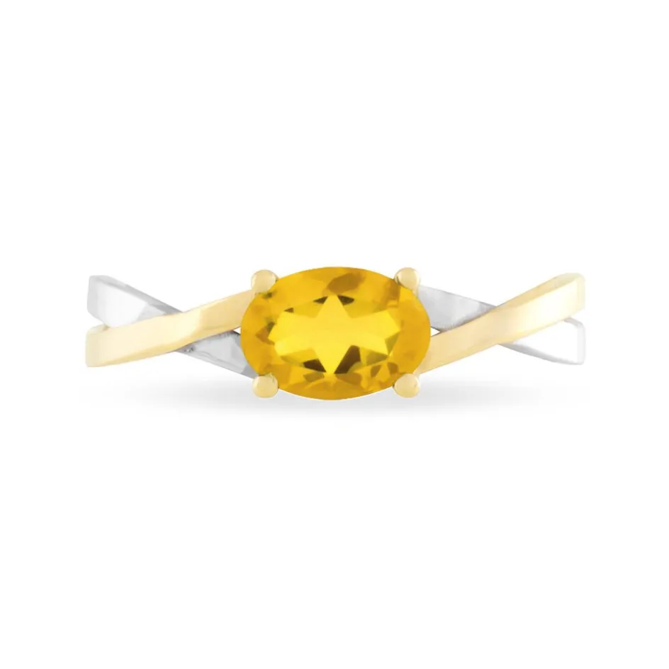 Online Histoire d'Or Bague Emeline Or Bicolore Citrine
