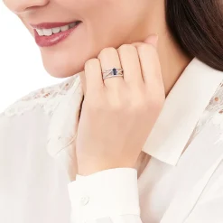 Histoire d'Or Bague Emeralina Or Blanc Saphir Et Diamant* Bagues|Bagues Avec Pierre