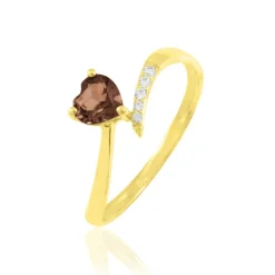 Online Histoire d'Or Bague Eva Or Jaune Quartz Et Diamant