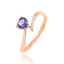 Histoire d'Or Bague Eva Or Rose Amethyste Et Diamant* Bagues|Bagues Avec Pierre