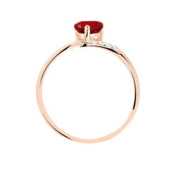 Outlet Histoire d'Or Bague Eva Or Rose Grenat Et Diamant