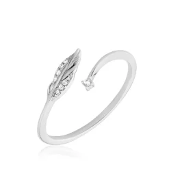 Histoire d'Or Bague Feath Argent Blanc Oxyde De Zirconium* Bagues|Bagues Fantaisie