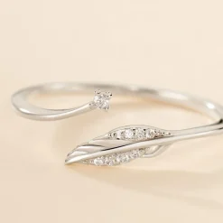 Histoire d'Or Bague Feath Argent Blanc Oxyde De Zirconium* Bagues|Bagues Fantaisie