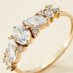 Histoire d'Or Bague Gatsby Or Jaune Oxyde De Zirconium* Bagues|Bagues Avec Pierre