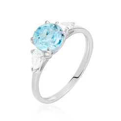 Online Histoire d'Or Bague Giana Or Blanc Topaze Et Oxyde De Zirconium