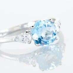 Online Histoire d'Or Bague Giana Or Blanc Topaze Et Oxyde De Zirconium