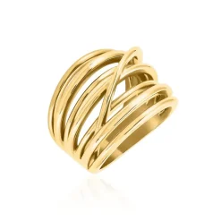 Outlet Histoire d'Or Bague Gold Aura Acier Jaune