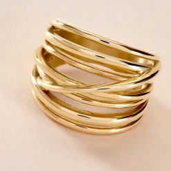 Outlet Histoire d'Or Bague Gold Aura Acier Jaune