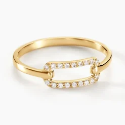 New Histoire d'Or Bague Graphic Lines Or Jaune Oxyde De Zirconium