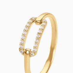 New Histoire d'Or Bague Graphic Lines Or Jaune Oxyde De Zirconium