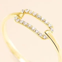 New Histoire d'Or Bague Graphic Lines Or Jaune Oxyde De Zirconium