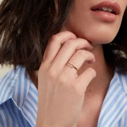 New Histoire d'Or Bague Graphic Lines Or Jaune Oxyde De Zirconium