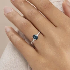 Clearance Histoire d'Or Bague Haissa Or Blanc Topaze Et Oxyde De Zirconium