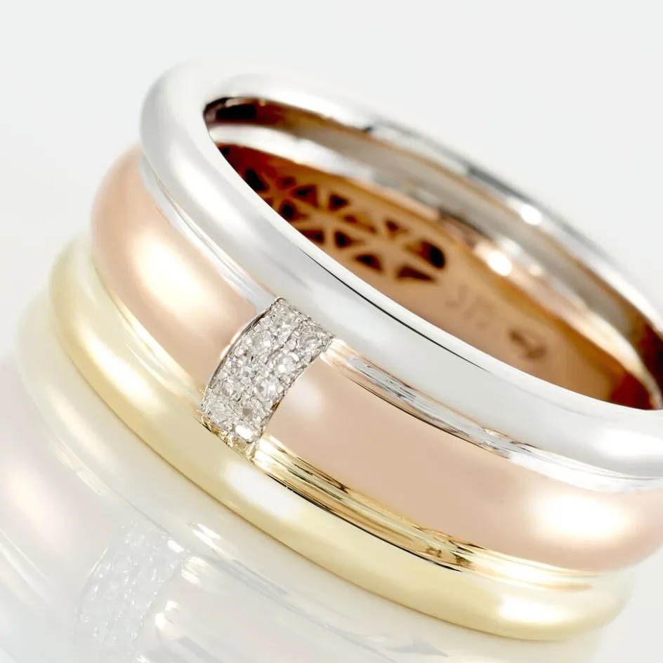 Histoire d'Or Bague Hajila Or Tricolore Diamant* Bagues|Bagues Avec Pierre